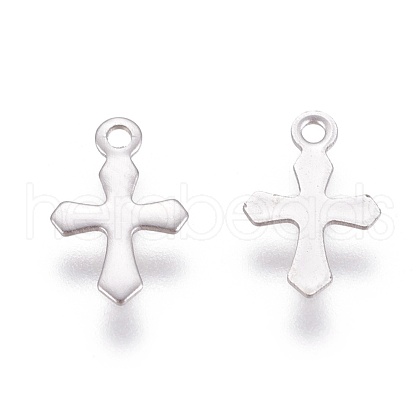 316 Surgical Stainless Steel Tiny Cross Charms STAS-E470-03P-1
