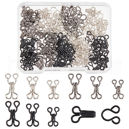 Gorgecraft 90 Sets 9 Style Metal Sewing Hooks and Eyes Fasteners IFIN-GF0001-19-1