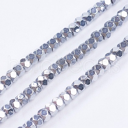 Electroplate Non-Magnetic Synthetic Hematite Beads Strands G-F562-S03-1