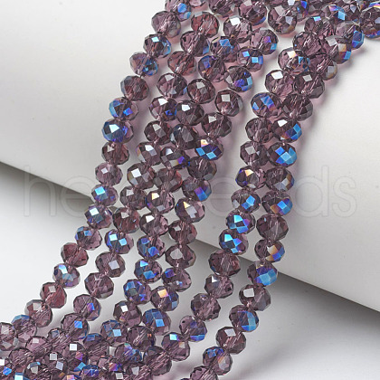 Electroplate Glass Beads Strands X-EGLA-A034-T6mm-I09-1