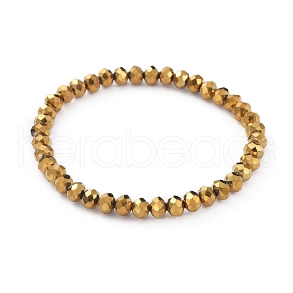 Electroplate Glass Beads Stretch Bracelets BJEW-JB04649-02-1