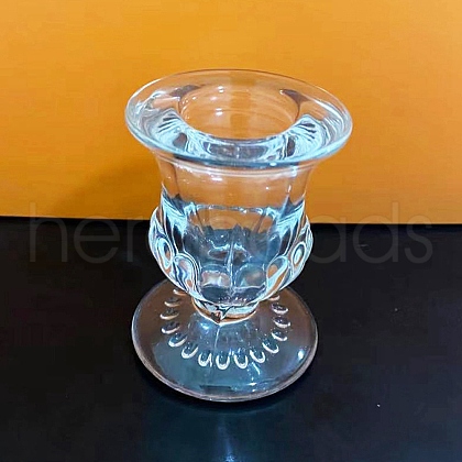 Glass Roman Pillar Candle Holders DJEW-PW0012-110E-1