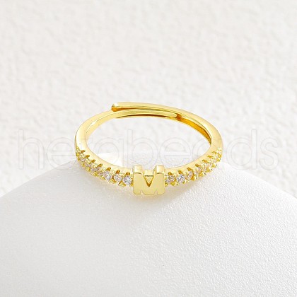 Adjustable Brass Micro Pave Clear Cubic Zirconia Finger Rings for Women FS-WG712C8-17-1