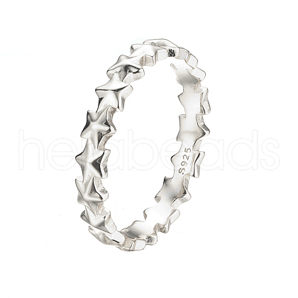 S925 Sterling Silver 3D Star Ring Simple Elegant Versatile Ring FK6410-6-1