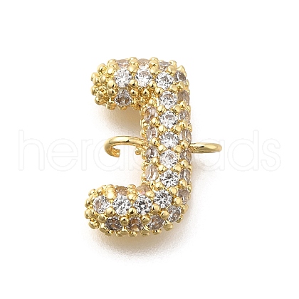 Brass Micro Pave Cubic Zirconia Letter Links KK-I717-04J-1