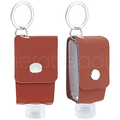 Gorgecraft 4Set 2 Colors Portable Squeeze Bottles with Leather Case Keychain AJEW-GF0004-77-1