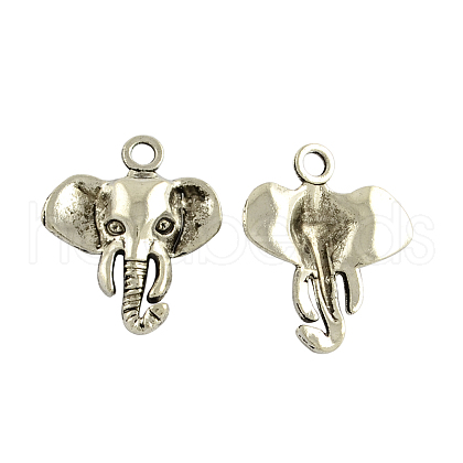 Tibetan Style Alloy Elephant Pendants X-TIBEP-1478-AS-LF-1