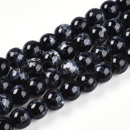 Baking Painted Glass Beads Strands DGLA-N003-8mm-A10-1