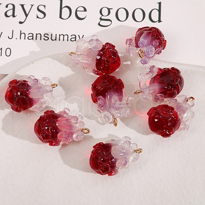 Transparent Resin Pendants CRES-D306-10G-A-1
