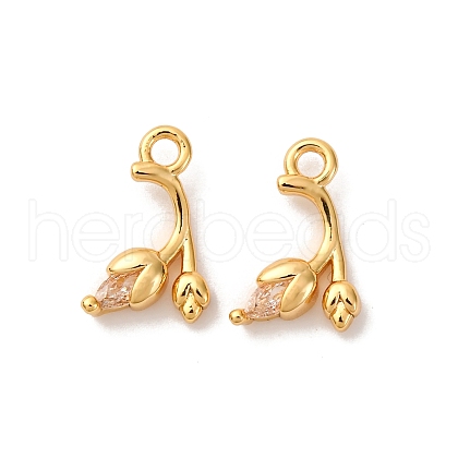 Brass Micro Pave Cubic Zirconia Pendants KK-K382-42G-1
