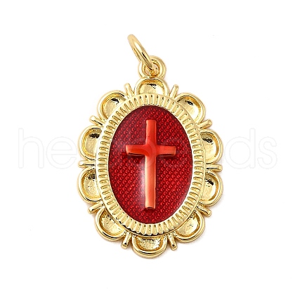 Brass Enamel Pendants KK-P303-04G-1