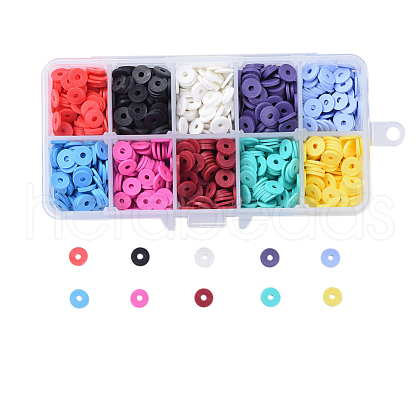 10 Colors Handmade Polymer Clay Beads CLAY-JP0001-01-8mm-1