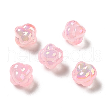 UV Plating Rainbow Iridescent Acrylic Beads PACR-M002-02A-1