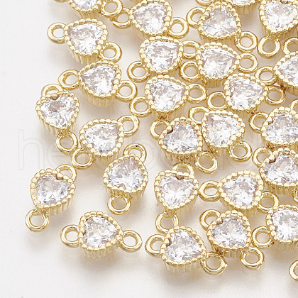 Brass Cubic Zirconia Links KK-T035-29-1