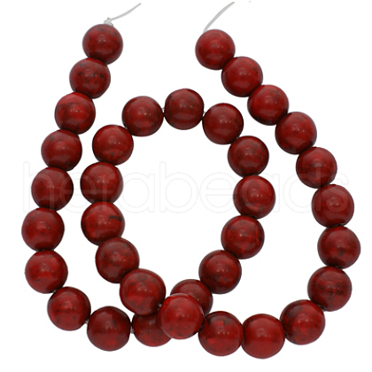 Synthetical Howlite Beads Strands G609-6mm-1
