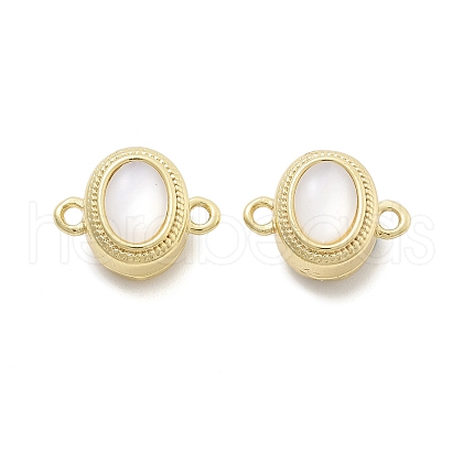 Brass Natural Black Lip Shell Epoxy Magnetic Clasps KK-G528-01G-02-1