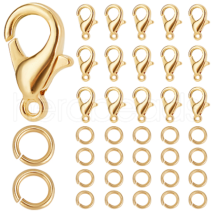 SOFPLATE 400Pcs Zinc Alloy Lobster Claw Clasps FIND-SP0001-33G-1