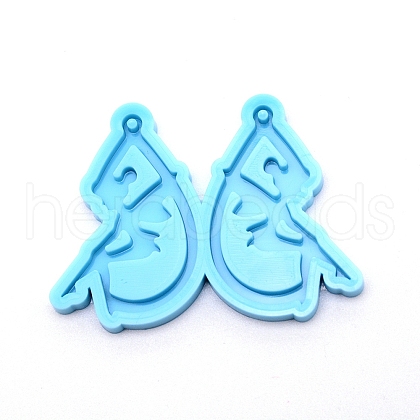 Teardrop with Fairy Silicone Pendant Molds DIY-WH0175-57-1
