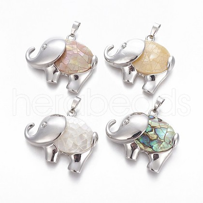 Mixed Shell Pendants SHEL-P077-B-1