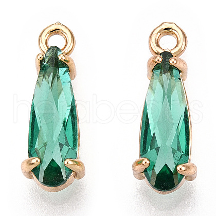 Faceted Glass Pendants GLAA-T010-004C-1