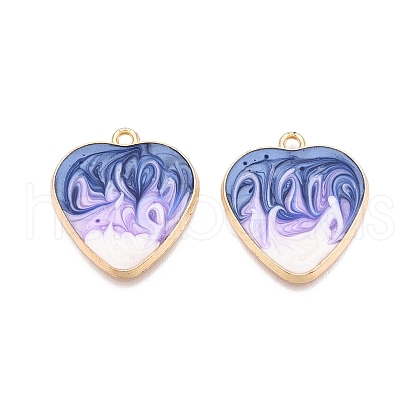 Rack Plating Alloy Enamel Pendants ENAM-N056-366KCG-05-1