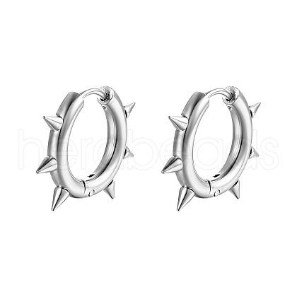 Stainless Steel Hoop Earrings for Men PW-WGCB245-02-1