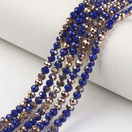 Electroplate Opaque Glass Beads Strands EGLA-A034-P3mm-N19-1