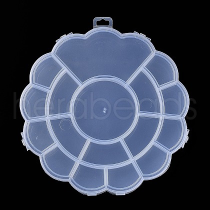 17 Grids Flower Plastic Bead Containers AJEW-YWC0001-06-1