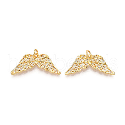 Brass Micro Pave Cubic Zirconia Cross Pendants ZIRC-T016-02G-1