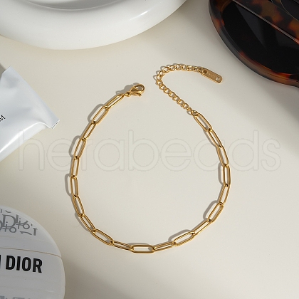 Stainless Steel Paperclip Chain Anklets for Women RC7238-1-1