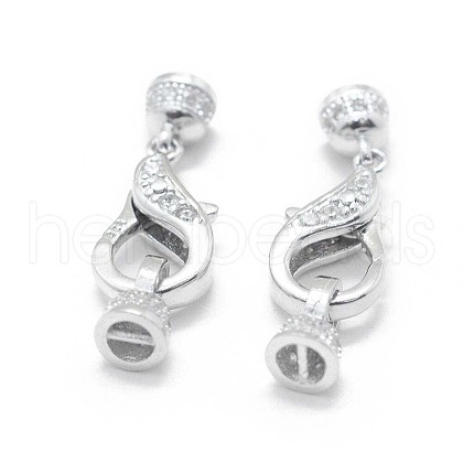 Anti-Tarnish Rhodium Plated 925 Sterling Silver Lobster Claw Clasps STER-L055-061P-1