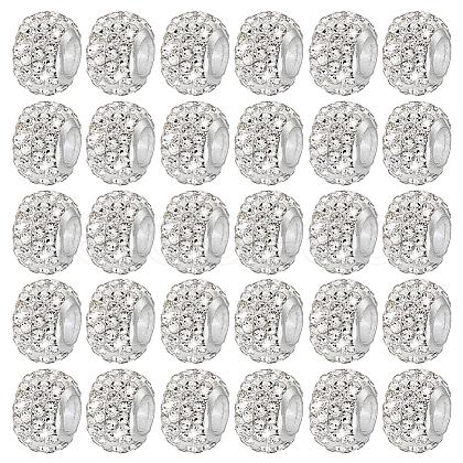   100Pcs Polymer Clay Rhinestone European Beads RB-PH0001-54A-1