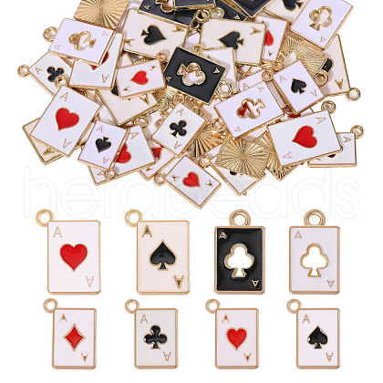 CHGCRAFT 48Pcs 8 Styles Alloy Enamel Pendants FIND-CA0009-08-1
