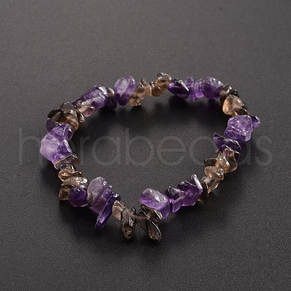 Chips Gemstone Beaded Stretch Bracelets BJEW-JB01824-05-1