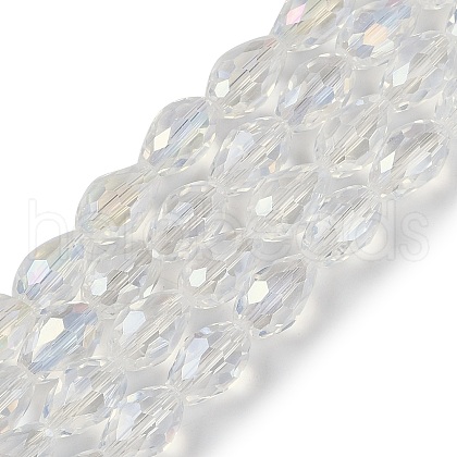 Transparent Electroplate Glass Beads Strands EGLA-N013-T8mm-B01-1