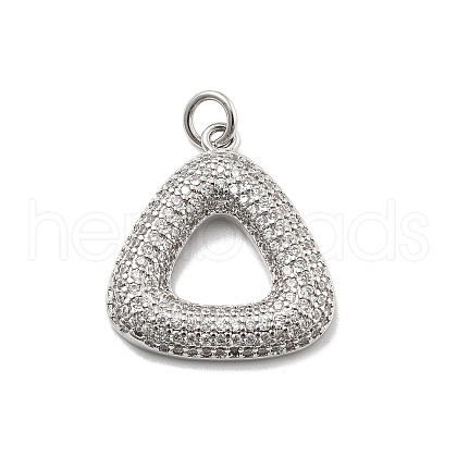 Rack Plating Brass Micro Pave Cubic Zirconia Pendants KK-D359-35P-1
