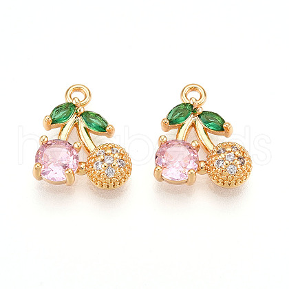 Brass Micro Pave Cubic Zirconia Charms KK-N262-110B-G-1