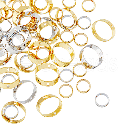 HOBBIESAY 80Pcs 4 Style Rack Plating Brass Bead Frames KK-HY0003-02-1