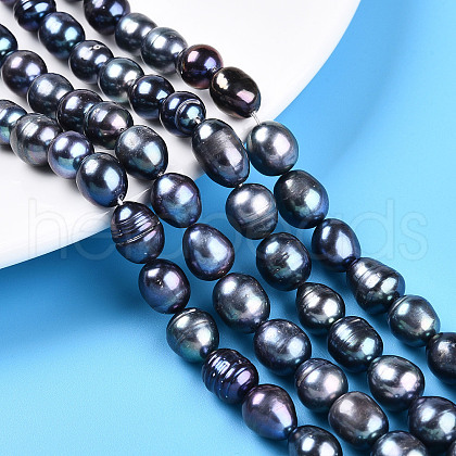 Natural Cultured Freshwater Pearl Beads Strands PEAR-N012-09F-01-1