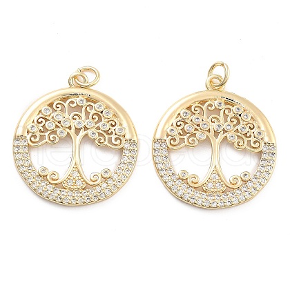 Brass Pave Cubic Zirconia Pendants KK-U009-10I-G-1