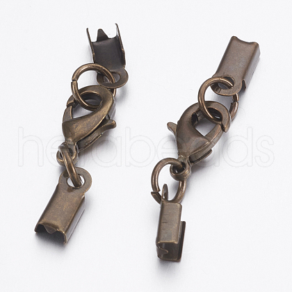 Clip Ends with Brass Lobster Claw Clasps KK-K225-41-AB-1