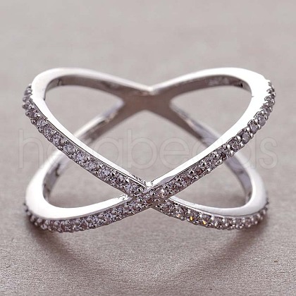 Simple Style Brass Cubic Zirconia Finger Rings FS-WG32029-02-1