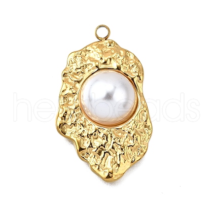 Plastic Pearl Pendants STAS-Q360-03F-G-1