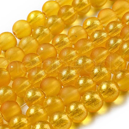 Spray Painted Glass Round Bead Strands DGLA-Q015-6mm-28-1