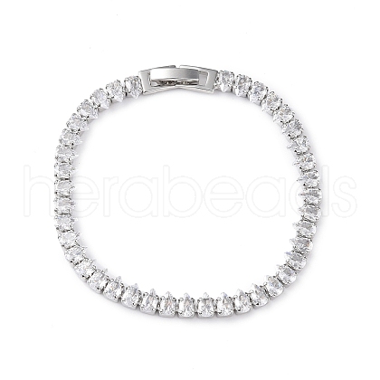 Cubic Zirconia Tennis Bracelet BJEW-L652-24P-02-1