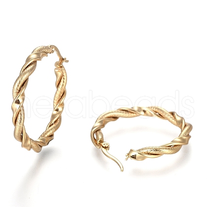 304 Stainless Steel Hoop Earring EJEW-F257-15G-1