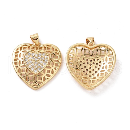Brass Cubic Zirconia Pendants KK-G453-07G-1