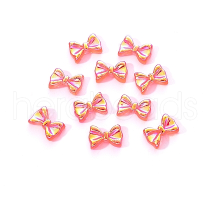 Electroplated Bowknot Resin Cabochons MRMJ-R128-16A-1