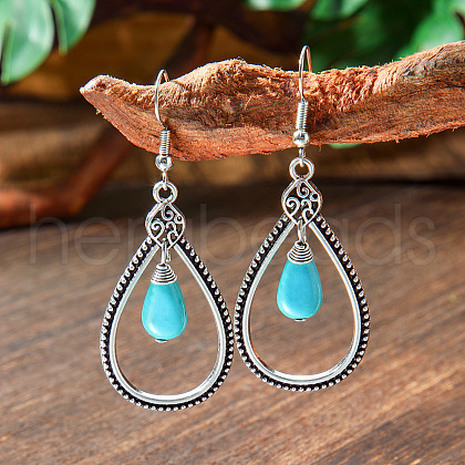Bohemian Style Alloy Acrylic Dangle Earrings WG0B115-05-1