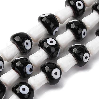 Handmade Evil Eye Lampwork Beads Strands LAMP-S069-01B-1